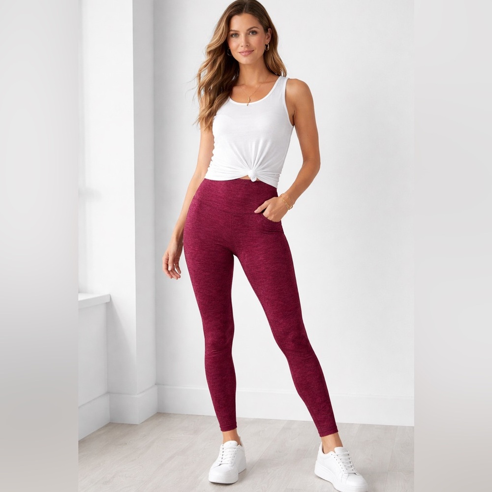 Chico’s Zenergy Magenta & Black Leggings – Size 1 (US 8/10)